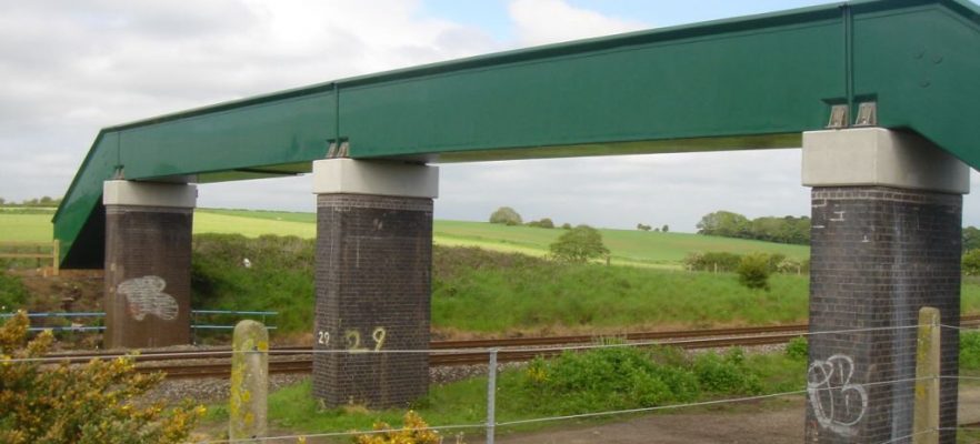 Bridges Bradkirk Bridge AMS manufactured the first FRP moulded foot bridge for Network Rail